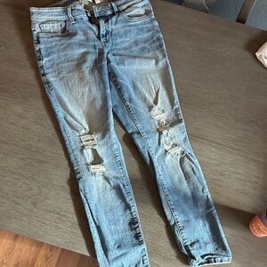 BKE Light Blue Distressed Skinny Jeans